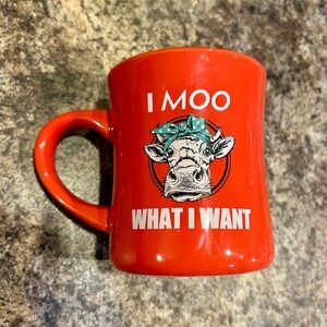Red Cow Print Mug